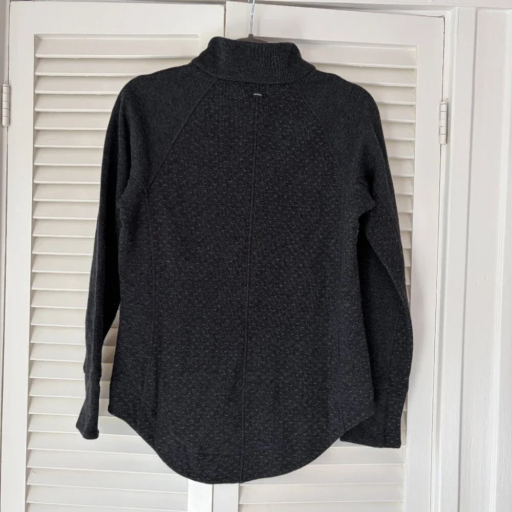 Prana women's Frozen Falls pullover sweater XS charcoal grey button
